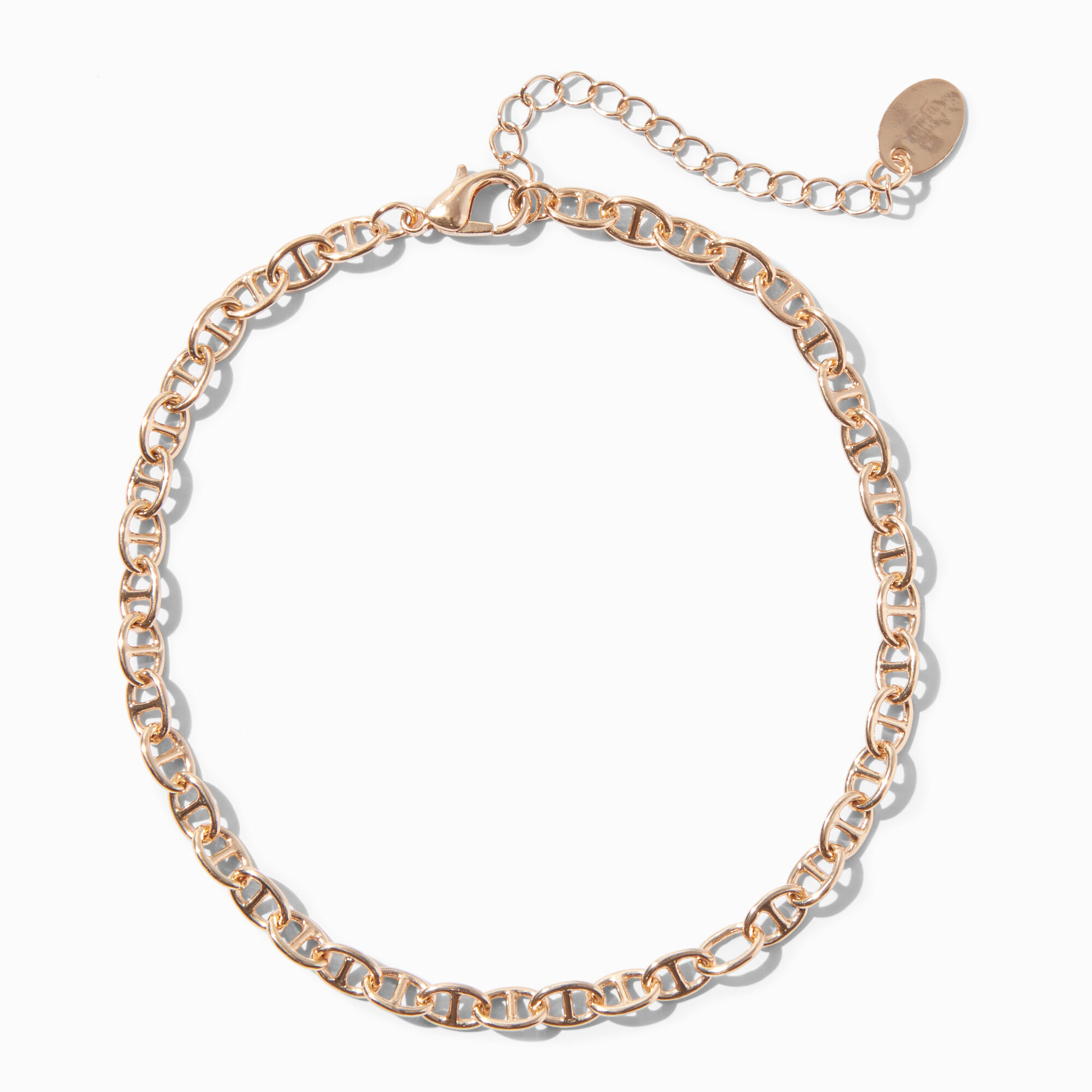 View Claires Tone Pig Nose Chain Anklet Gold information