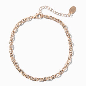 Gold-tone Pig Nose Chain Anklet,
