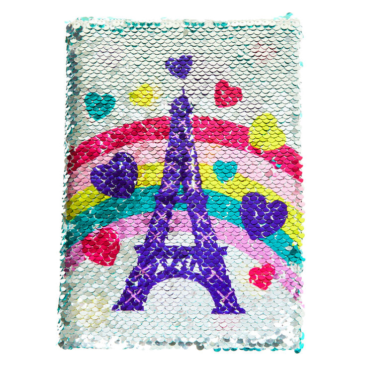 Claire's Journal intime à sequins réversibles « Love » Tour Eiffel