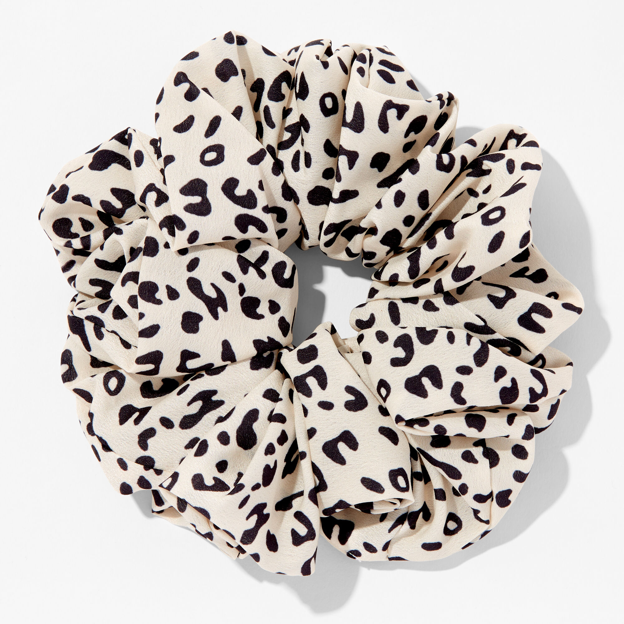 View Claires Giant Cream Animal Print Hair Scrunchie Bracelet information