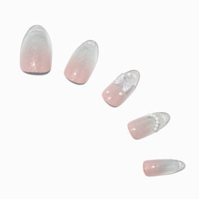 3D Bow &amp; Glitter Stiletto Vegan Faux Nail Set - 24 Pack,