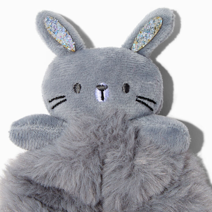 Claire&#39;s Club Medium Glitter Grey Bunny Hair Scrunchie,