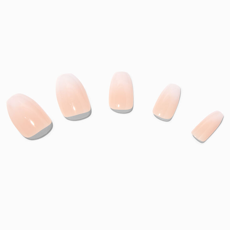 Nude Glitter Coffin Vegan Faux Nail Set - 24 Pack,