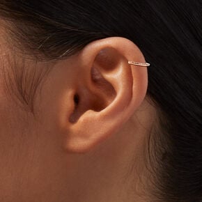Boucle d&rsquo;oreille de cartilage &agrave; charni&egrave;re avec strass 1,0&nbsp;mm couleur dor&eacute; rose,