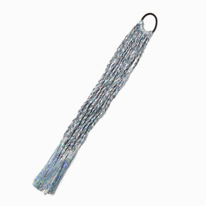 Silver Tinsel Braid Faux Hair Tie,