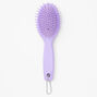 Rainbow Kitten Mini Paddle Hair Brush Keychain - Purple,