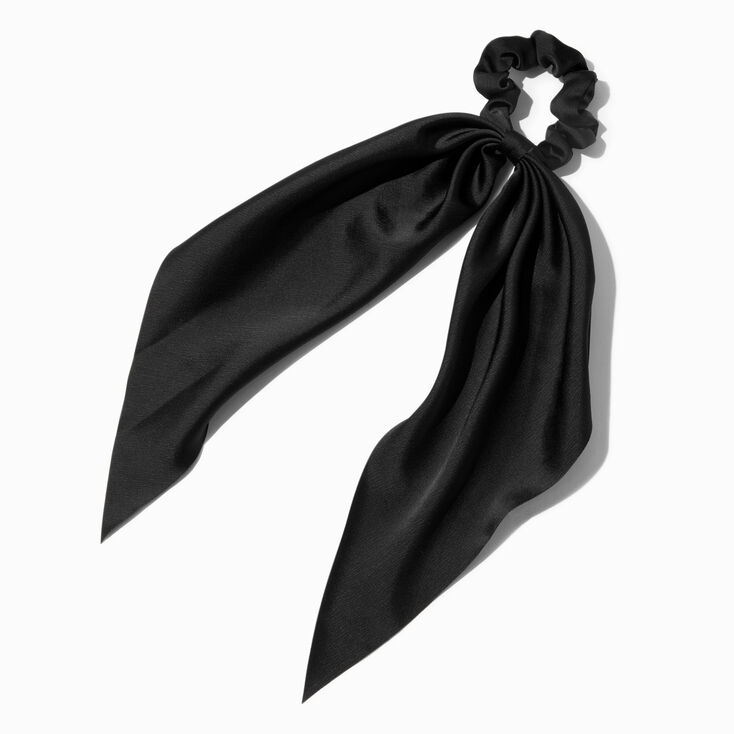Small Black Hair Scrunchie Scarf,