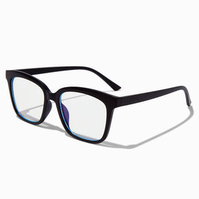 Solar Blue Light Reducing Matte Black Clear Square Lens Frames,
