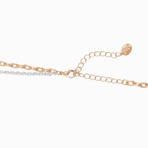 Collier multi-rangs mousqueton goutte en m&eacute;taux mixtes,