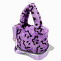 Purple Wavy Smile Furry Crossbody Tote Bag,