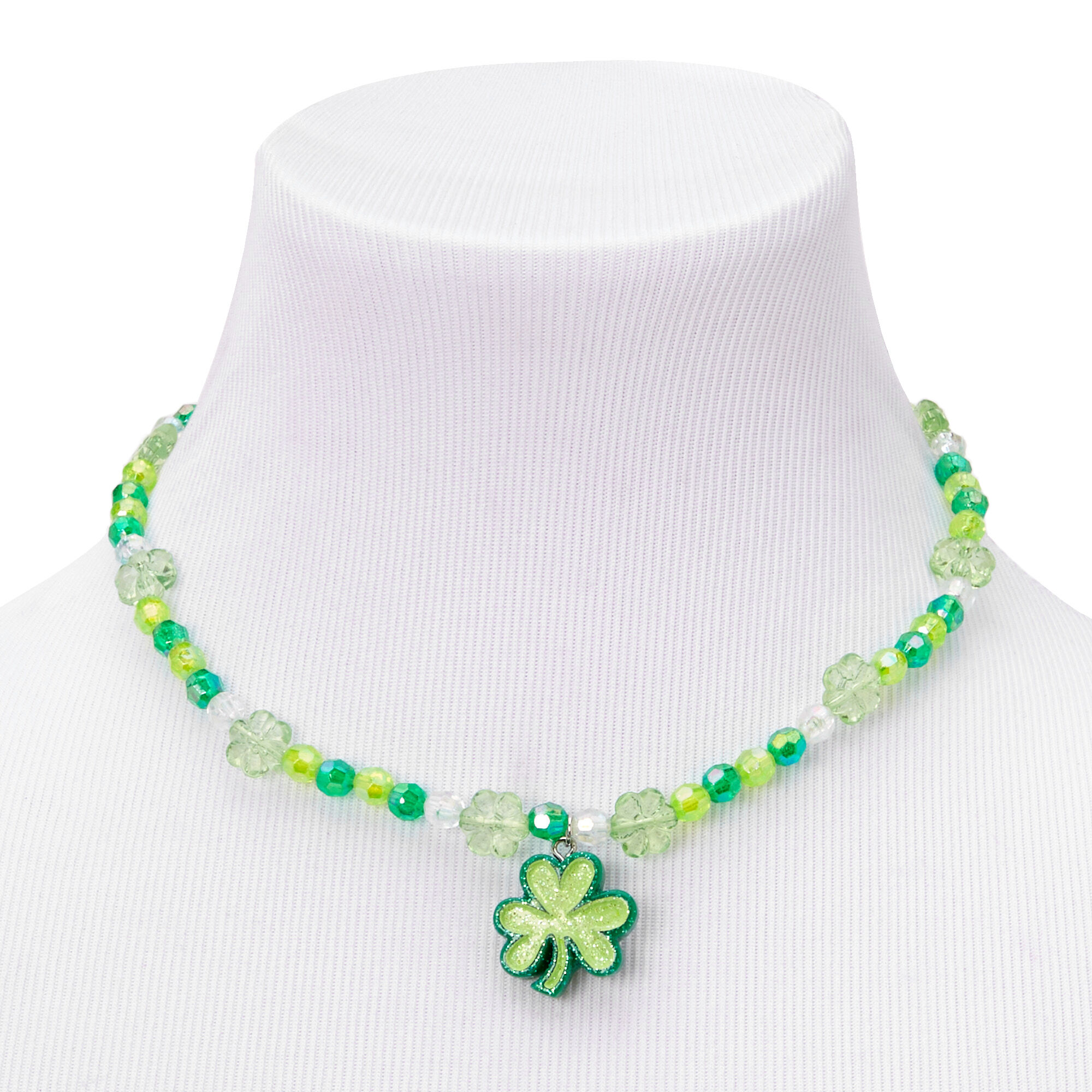 St. Patrick's Day Green Shamrock & Rainbow Beaded Jewelry Set - 2 Pack,