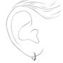 Boucles d&#39;oreilles huggies ornement&eacute;es 10&nbsp;mm couleur argent&eacute;e - Bleu,