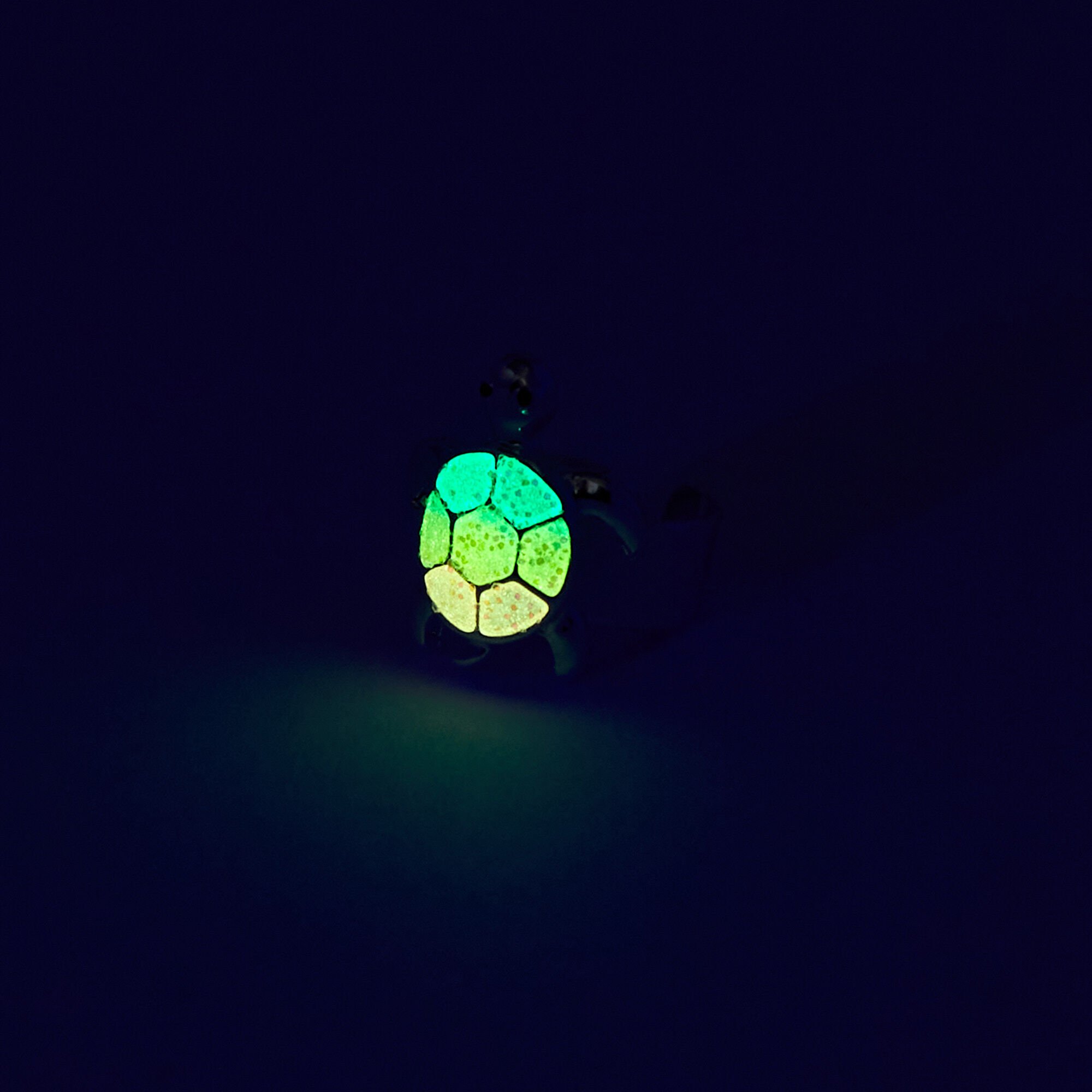Silver Glow In The Dark Turtle Ear Cuff,