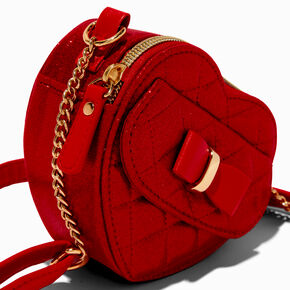 Holiday Red Heart Shaped Crossbody Bag,