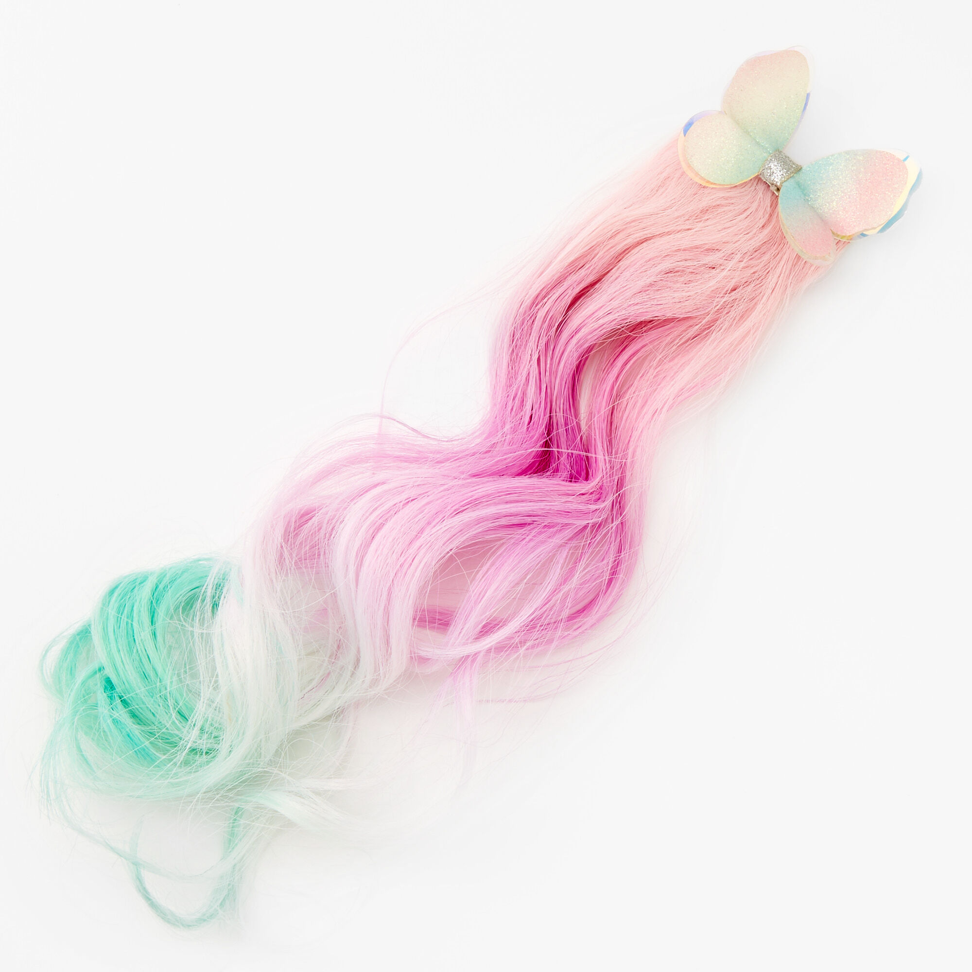 Claire's Club Butterfly Ombre Faux Hair Clip,