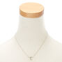Collier &agrave; pendentif initiale avec strass couleur argent&eacute;e - C,