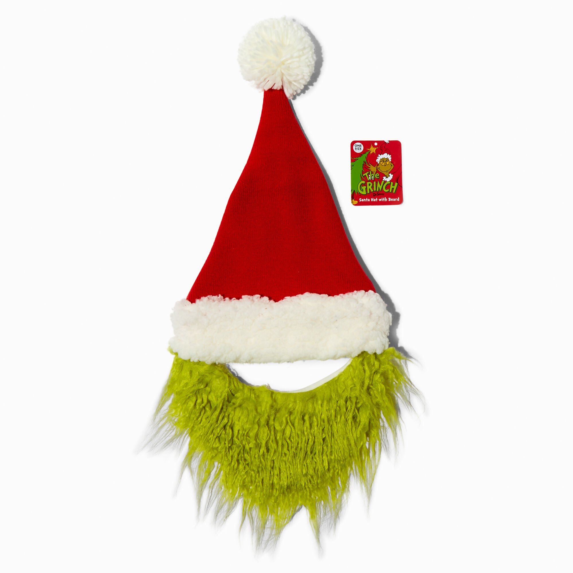 View Claires Dr Seuss The Grinch Bearded Santa Hat Green information