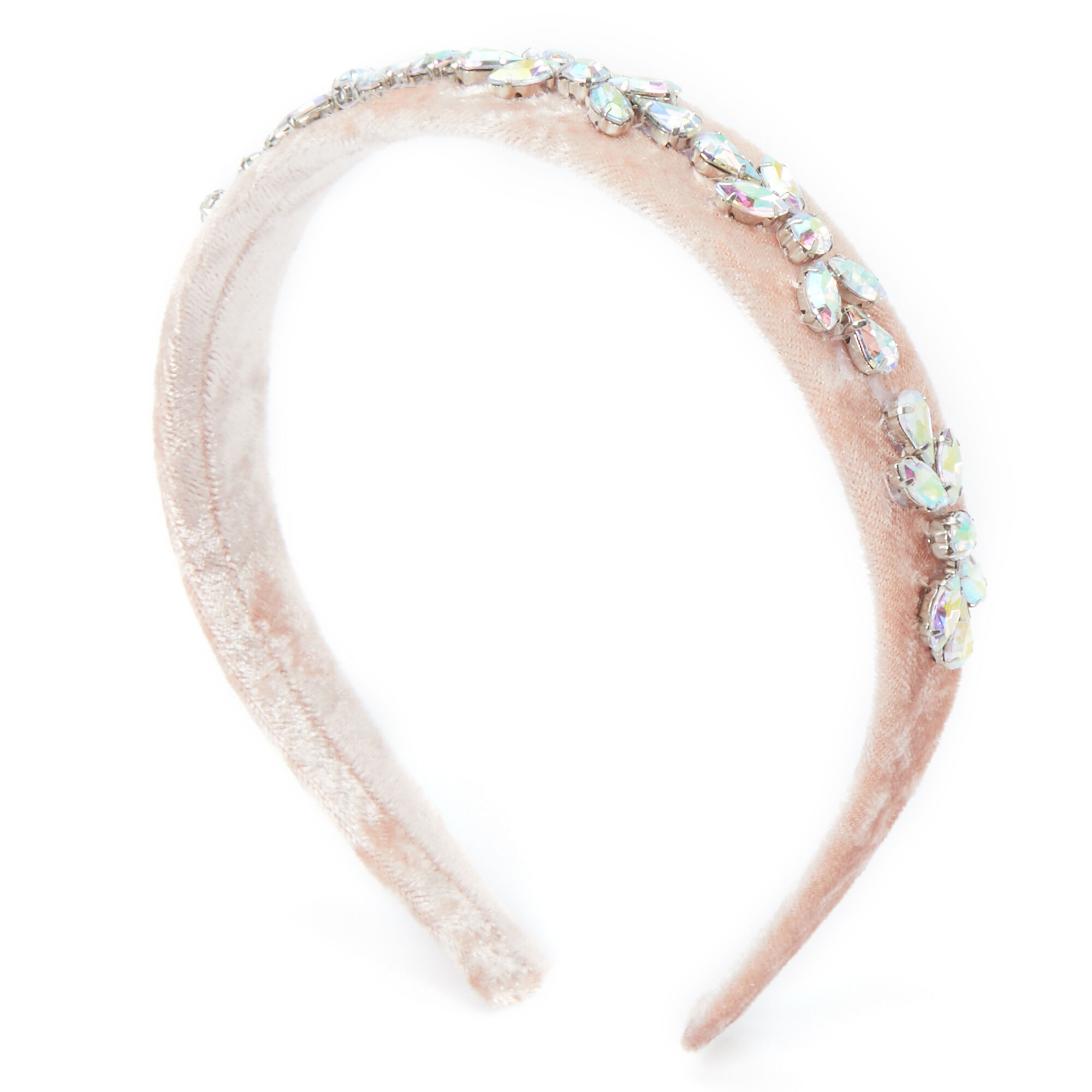 View Claires Club Velvet Flower Embellished Headband Pink information