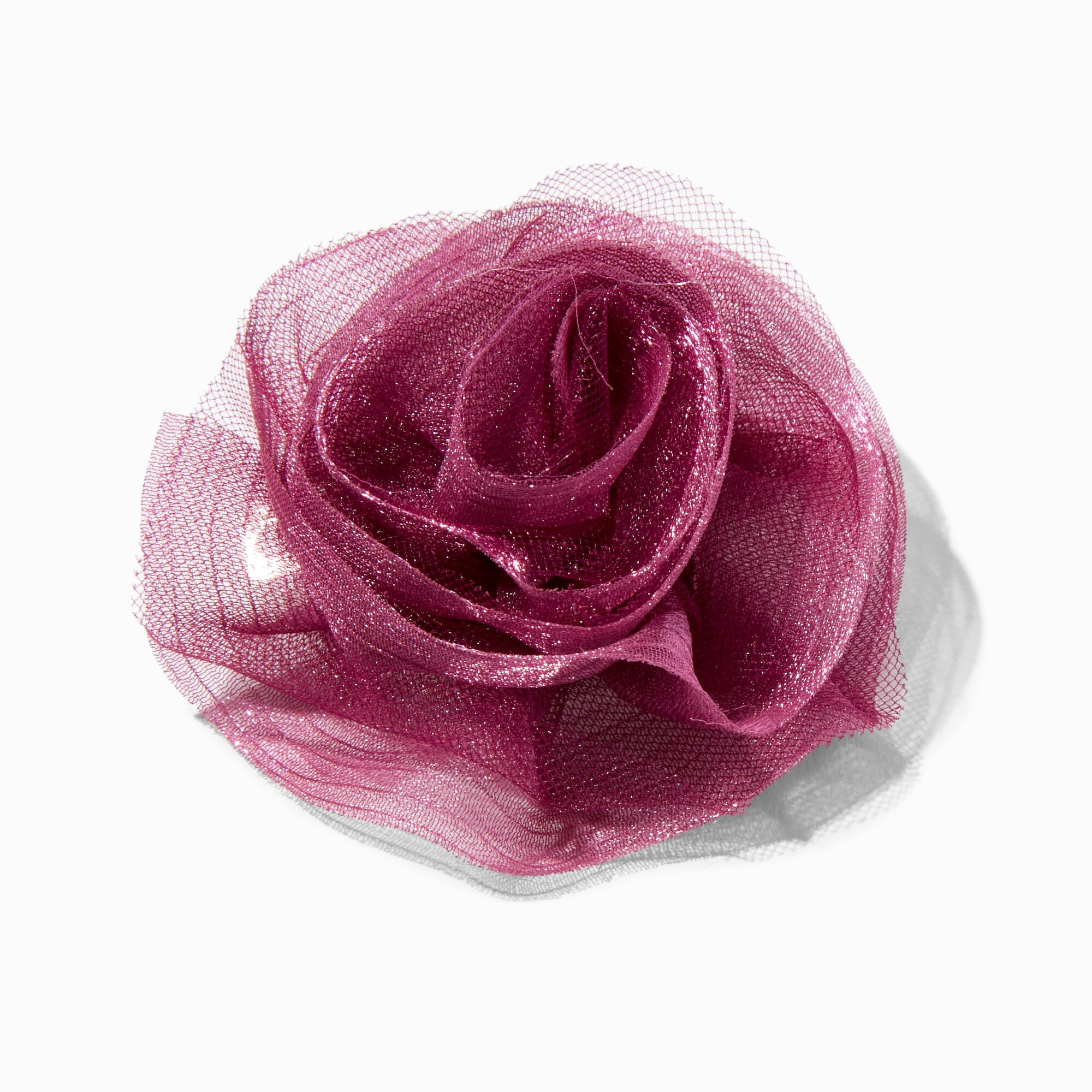 Purple Rosette Flower Hair Clip,