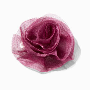 Purple Rosette Flower Hair Clip,