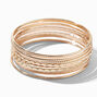 Gold-tone Textured Bangle Bracelets - 10 Pack,