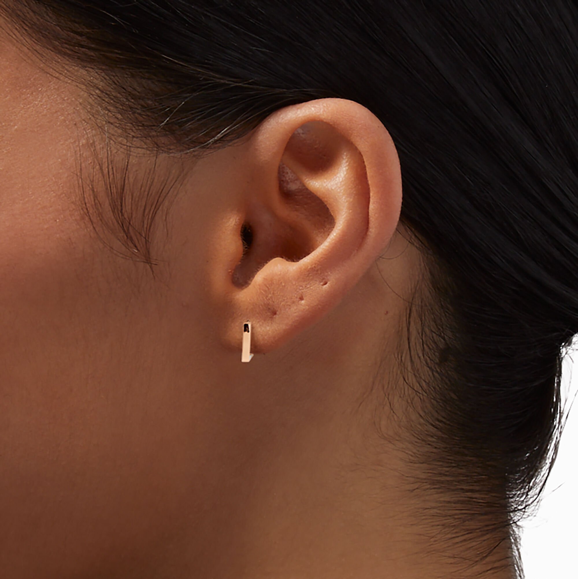 Square hoop earrings rose gold outlet