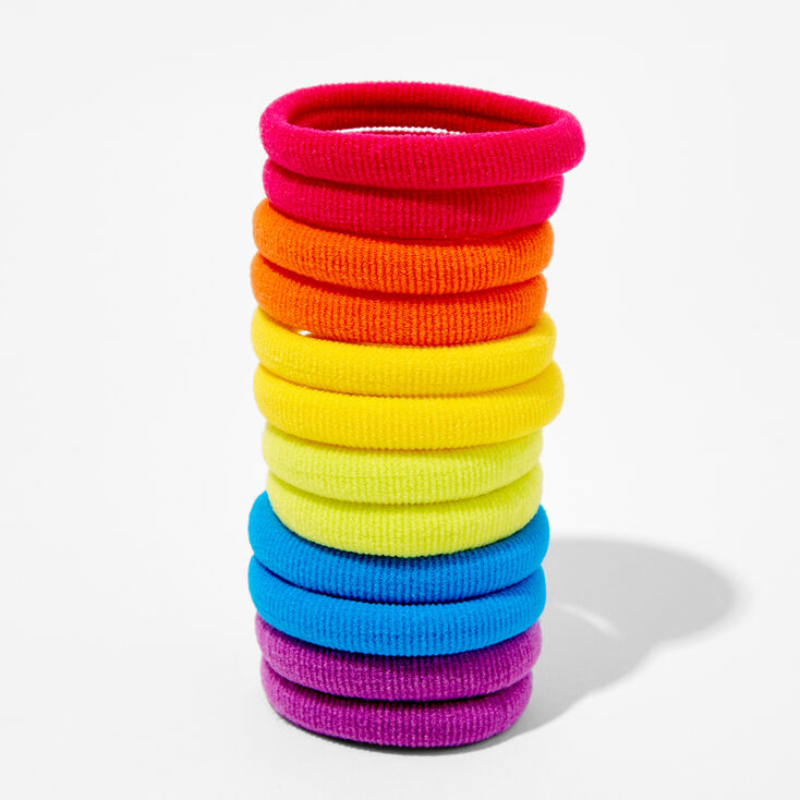 Claire's Club Rainbow Hair Ties - 12 Pack | Claire's