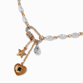 Gold-tone Celestial Toggle Pendant Necklace,