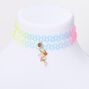 Best Friends Rainbow Flamingo Tattoo Choker Necklaces - 2 Pack,