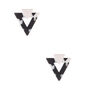 Silver Triangle Resin Stud Earrings - Black,