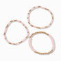 Blush Pink Beaded Stretch Bracelets - 3 Pack,