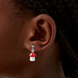 Red Mushroom Clip-On Drop Earrings,