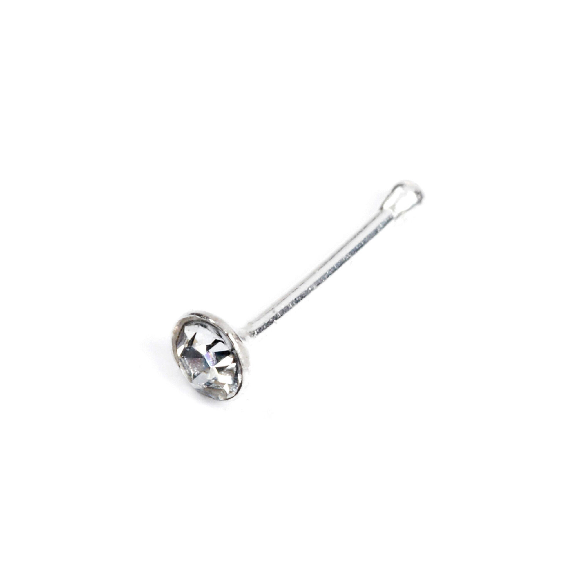 View Claires 20G Crystal Nose Stud Silver information
