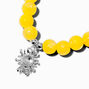 Sun Charm Yellow Beaded Stretch Bracelet,