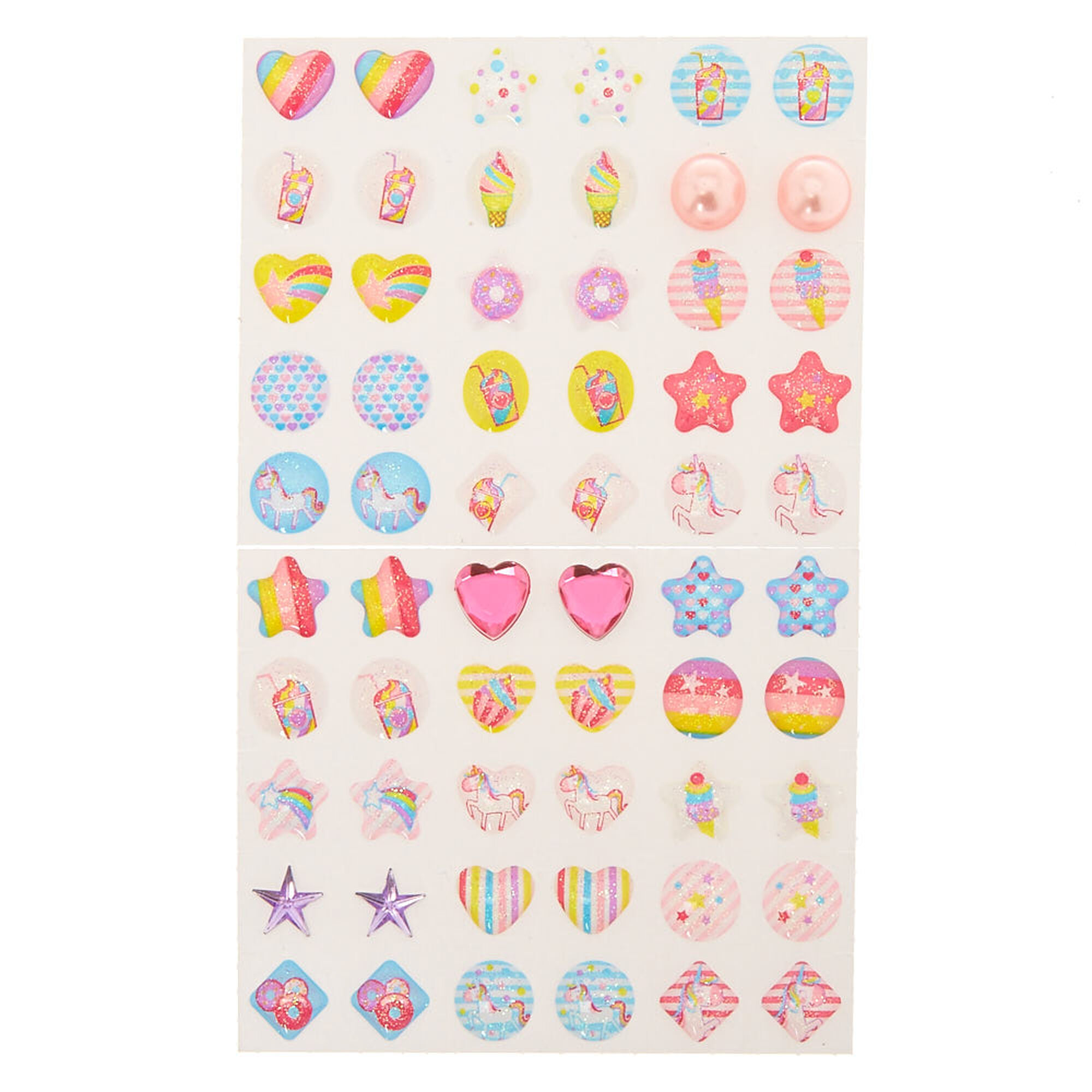 Claire S Club Unicorn Magic Stick On Earrings 30 Pack Claire S Us