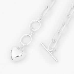 Silver Heart Toggle Chain Bracelet,