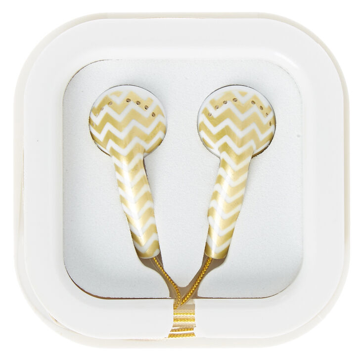 Gold Chevron Earbuds,