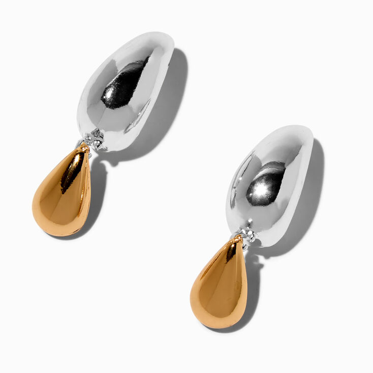 Pendantes en forme de goutte en m&eacute;taux mixtes,