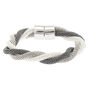 Silver Mesh Twist Bangle Bracelet,