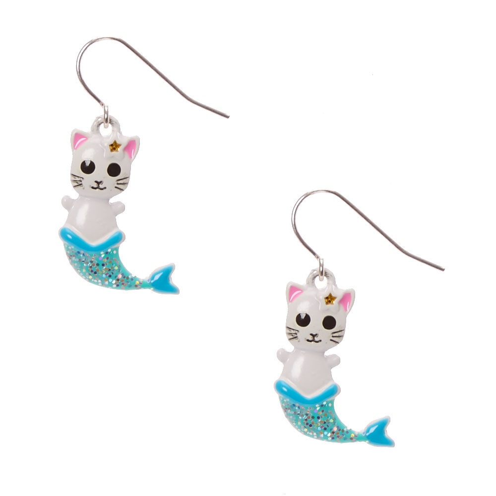 Kitten Mermaid Drop Earrings
