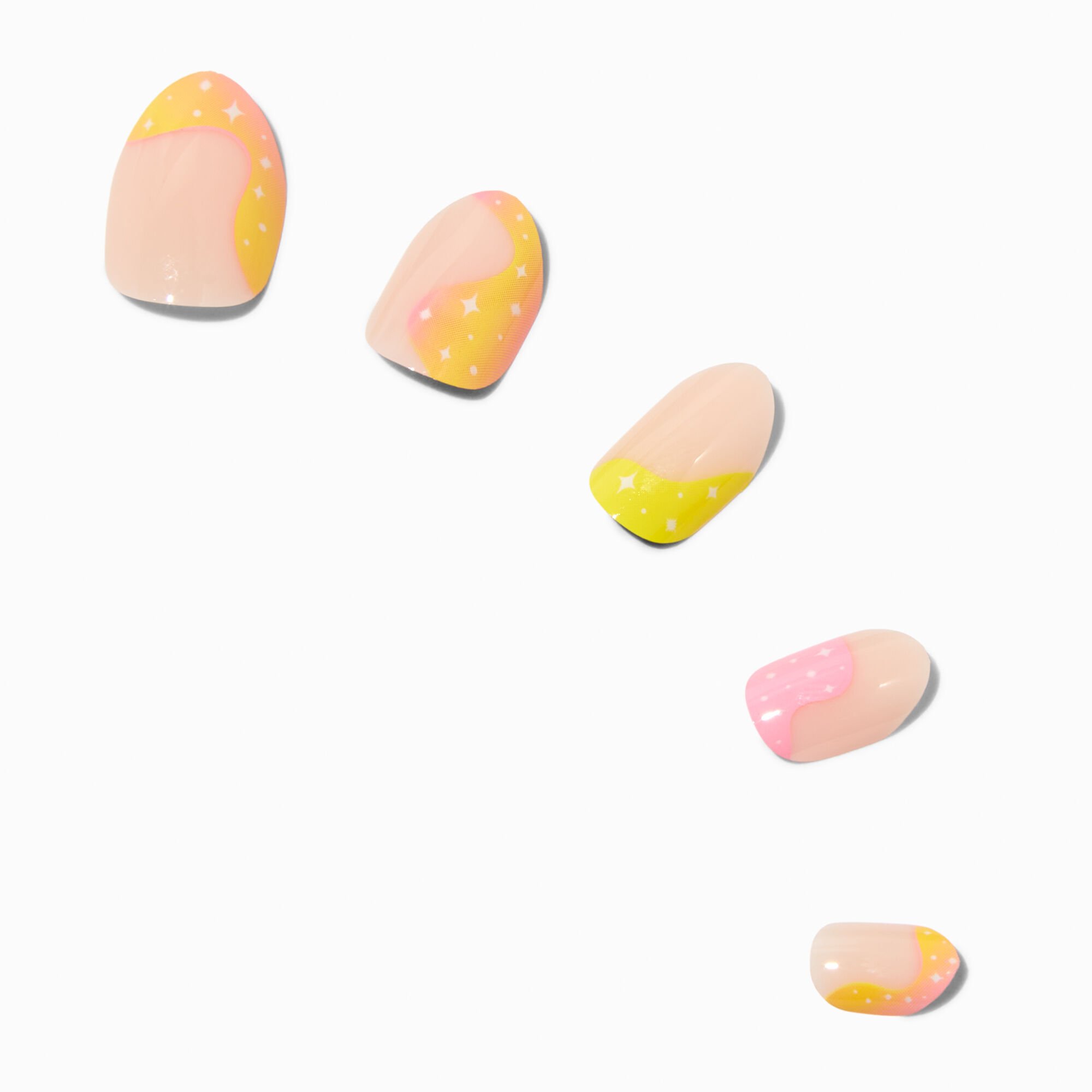 Pastel Swirl Stiletto Press On Vegan Faux Nail Set - 24 Pack,