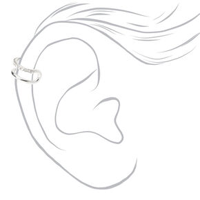 Silver Half Crystal Ear Cuff,