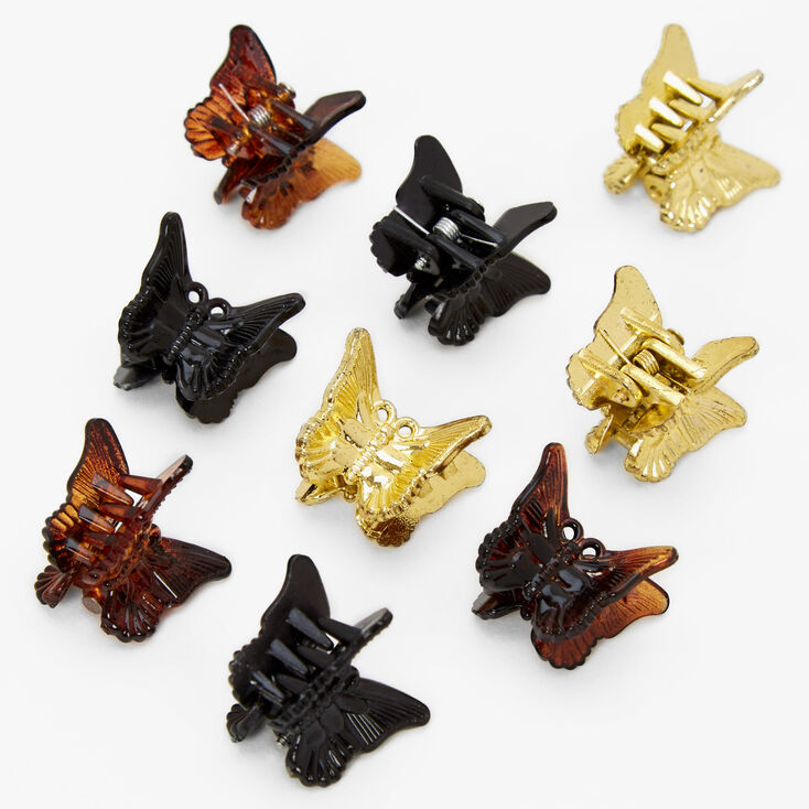 Mixed Neutral Butterfly Mini Hair Claws - 12 Pack,