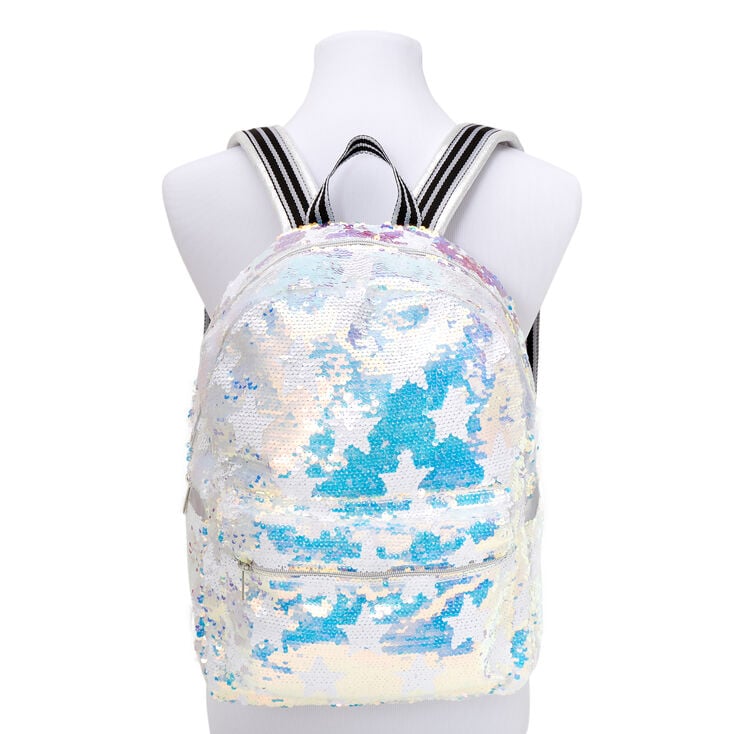 Holographic Reversible Sequin Star Medium Backpack,