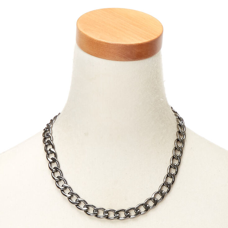 Hematite Heavy Chain Necklace,