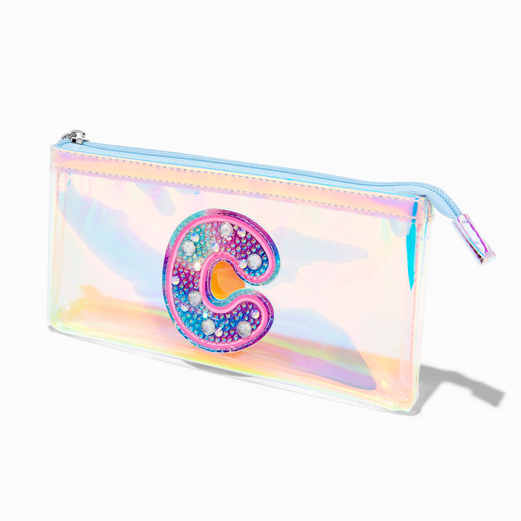 Holographic Initial Pencil Case - C,