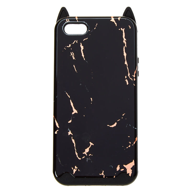 Black Marble Cat Protective Phone Case Fits Iphone 5 5s