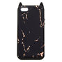 Coque de protection pour portable chat noir effet marbr&eacute; - Compatible avec iPhone 5/5S,