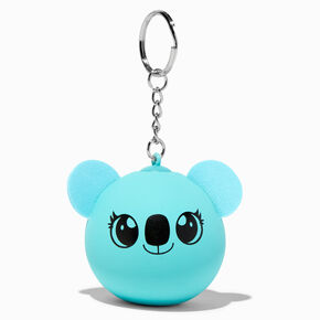 Porte-cl&eacute;s boule anti-stress koala bleu,