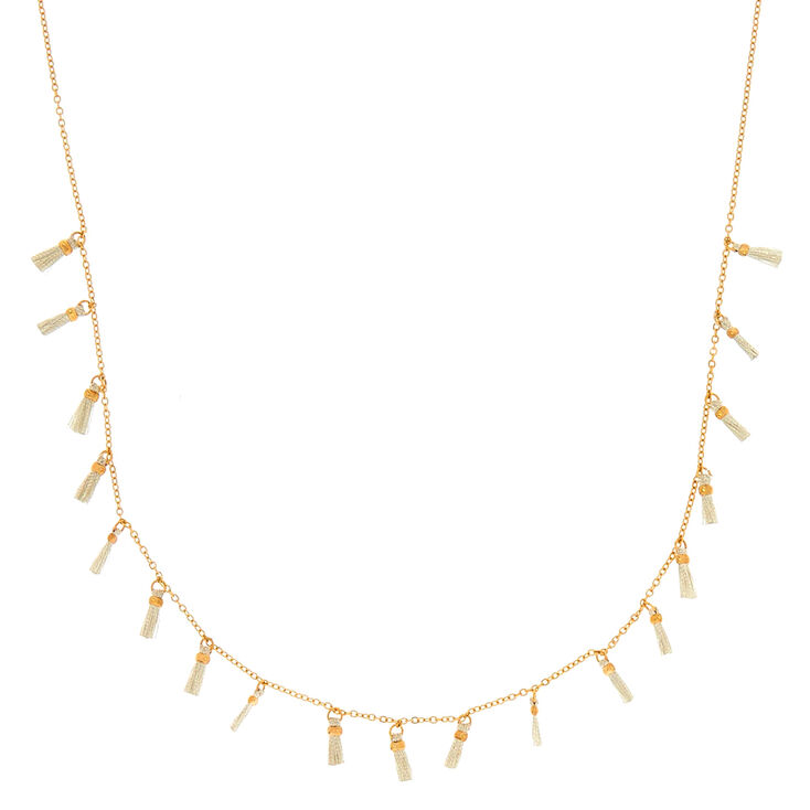 Silver Tassel Statement Necklace,